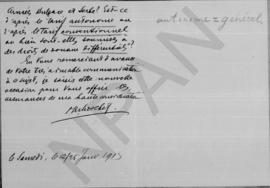 Επιστολή ...(Legation de Bulgarie, Athenes) προς Αλέξανδρο Διομήδη, Αθήνα 12/25 Ιανουαρίου 1913 2