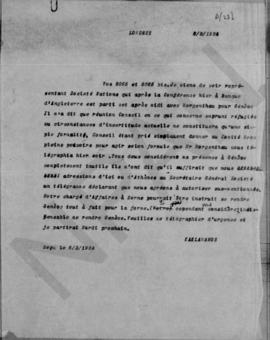 Τηλεγράφημα Δημητρίου Κακλαμάνου προς Αλέξανδρο Διομήδη, Λονδίνο 8 Μαρτίου 1924 1