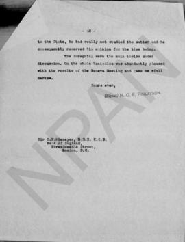 Αντίγραφο επιστολής του H.O.F. Finlayson προς τον O.E.Niemeyer, Αθήνα 18 Σεπτεμβρίου 1928 10