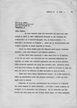 Επιστολή Ελμίνας Παντελάκη προς την Dr M.Jadot (Directeur du C.E.C.I.F.), Αθήνα 4 Ιουνίου 1964 1