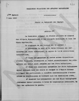 Commision Financiere des Affaires Balakaniques. Σημείωμα  προς Αλέξανδρο Διομήδη, 7 Ιουνίου 1913 1
