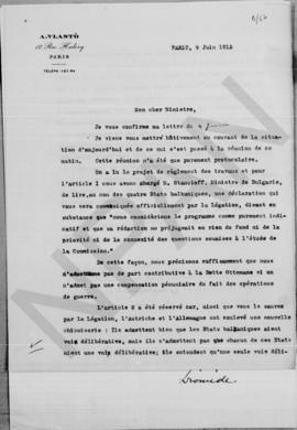 Επιστολή A. Vlasto προς Αλέξανδρο Διομήδη, Παρίσι 9 Ιουνίου 1913 1
