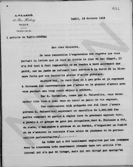 Επιστολή A. Vlasto προς Αλέξανδρο Διομήδη, Παρίσι 18 Οκτωβρίου 1913 1