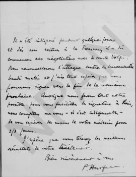 Επιστολή P. Horsfall προς τον Αλέξανδρο Διομήδη, Λονδίνο 16 Ιανουαρίου 1925 2