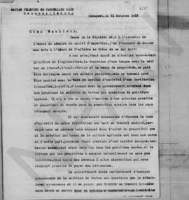 Επιστολή Magyar Telepito es Pergellazo Bank προς Αλέξανδρο Διομήδη, Βουδαπέστη 31 Οκτωβρίου 1913 1
