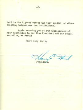 Επιστολή Harry E. Ward προς τον Αλέξανδρο Διομήδη, Νέα Υόρκη 18 Μαΐου 1926 2