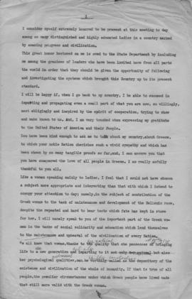 Ελμίνα Παντελάκη: Ομιλία προς το Worlds Affair Council, 1953 15