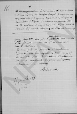 Επιστολή Αλέξανδρου Διομήδη προς Take Ionesku, Αθήνα, 2/15 Μαρτίου 1916 2