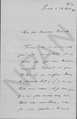 Επιστολή Take Ionesku  προς Αλέξανδρο Διομήδη, Αθήνα 28 Απριλίου 1916 1