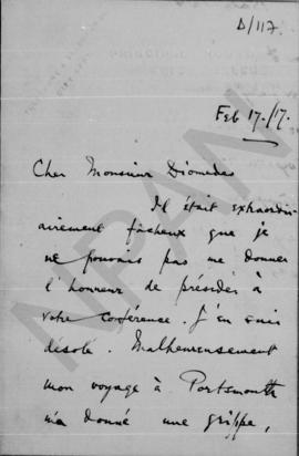 Επιστολή Ronald M. Burrons προς Αλέξανδρο Διομήδη, Λονδίνο 17 Φεβρουαρίου 1917 1
