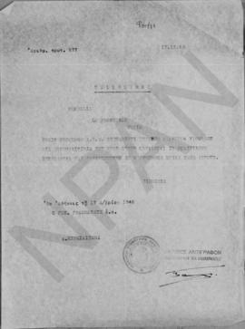 Τηλέγραφημα Αλέξανδρου Διομήδη προς τον Υπουργό Συντονισμού, Αθήνα 17 Δεκεμβρίου 1948 2