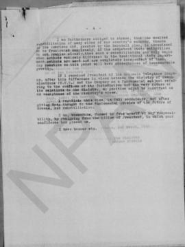A. Diomede to the Board of Directors Hellenic Telephone Co. S.A, Athens 21st May 1948 4