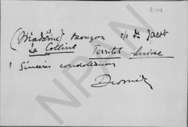 Τηλεγράφημα Αλέξανδρου Διομήδη προς την κυρία Bonzon, Αθήνα 28 Οκτωβρίου 1925 2