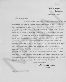 Επιστολή του H.A. Siepmann (Bank of England) προς τον Αλέξανδρο Διομήδη, Λονδίνο 15 Ιουνίου 1929 1
