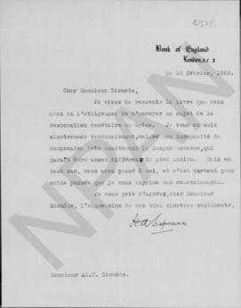 Επιστολή H.A. Siepmann προς τον Αλέξανδρο Διομήδη, Λονδίνο 20 Φεβρουαρίου 1928 1