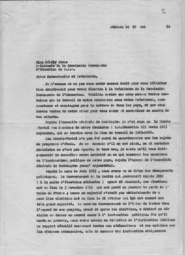 Επιστολή Ελμίνας Παντελάκη προς την Helene Stene(Presidente de la Commission Permanente d' Educat...