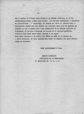 Επιστολή Ελμίνας Παντελάκη προς την Helga Stene (Presidente de la Commission d' Education du C.I....