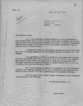 Επιστολή Robert Boudet (directeur de l' Union Internationale des Organismes Familiaux) προς τον κ...